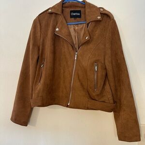 Chartou Women's Tan Leather Jacket